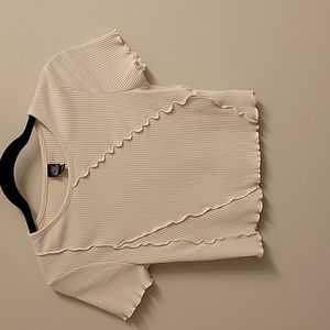 Wild Fable Cream Short Sleeve Crop